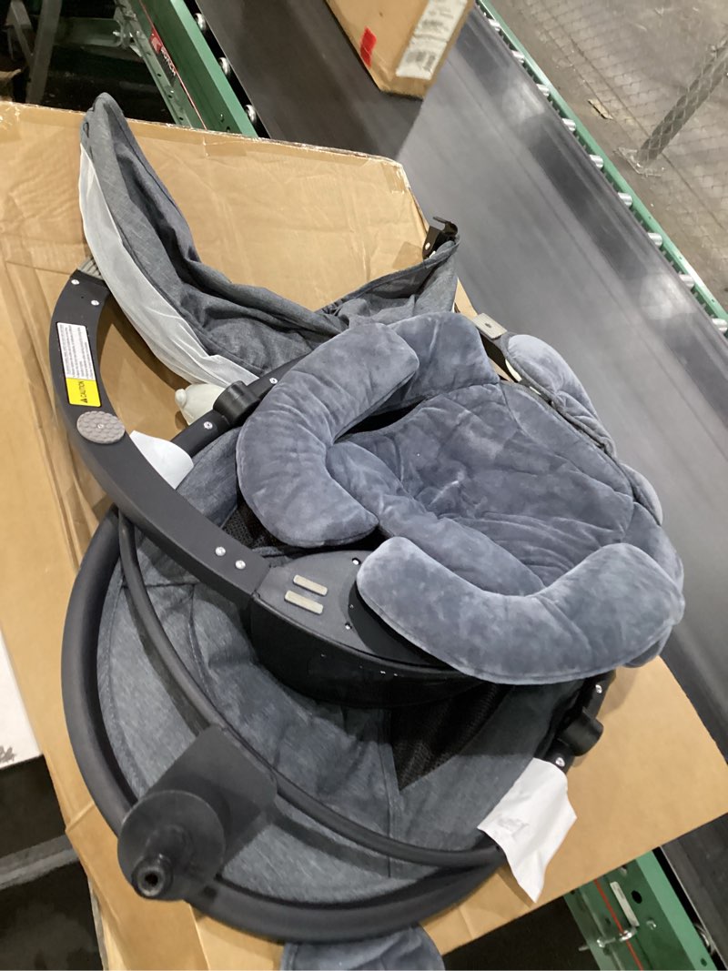 Condition photo showing As Is for BabyBond Baby Swings for Infants, Bluetooth Infant Swing with Music Speaker, 3 Seat Positions, 5 Point Harness Belt, 5 Speeds and Remote Control - Portable Baby Swing for Indoor and Outdoor (Black)