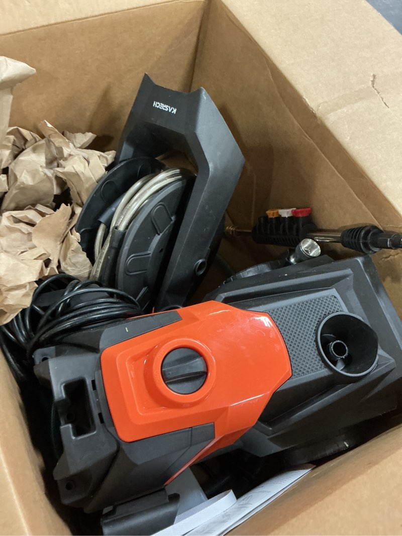 Condition photo showing Good Condition for pressure washer, power washer with foam cannon high pressure washer for cars, fences, patios, decks, patios and driveway powerwasher