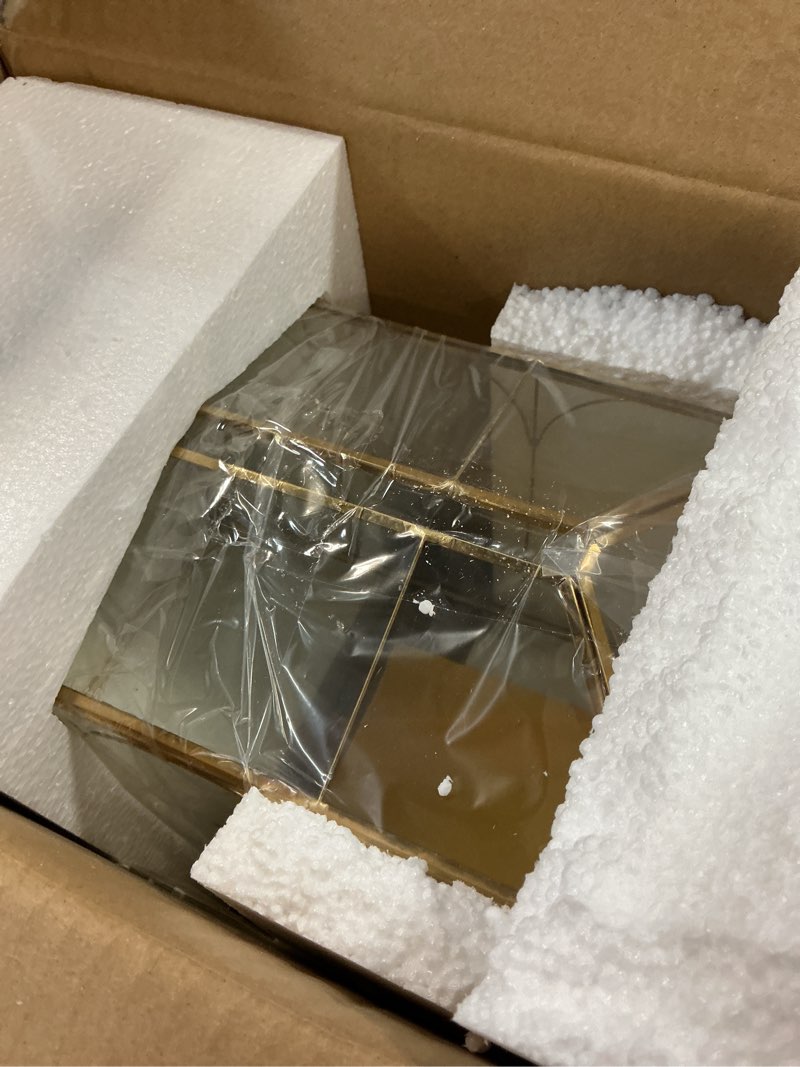 Condition photo showing Good Condition for Rosporxin Glass Card Box with Slot, Small Gold Clear Card Box for Wedding Receptions - Home Birthdays Party Geometric Decorative, 9.84" x 5.9" x 8.27" Glod 9.84" x 5.9" x 8.27"