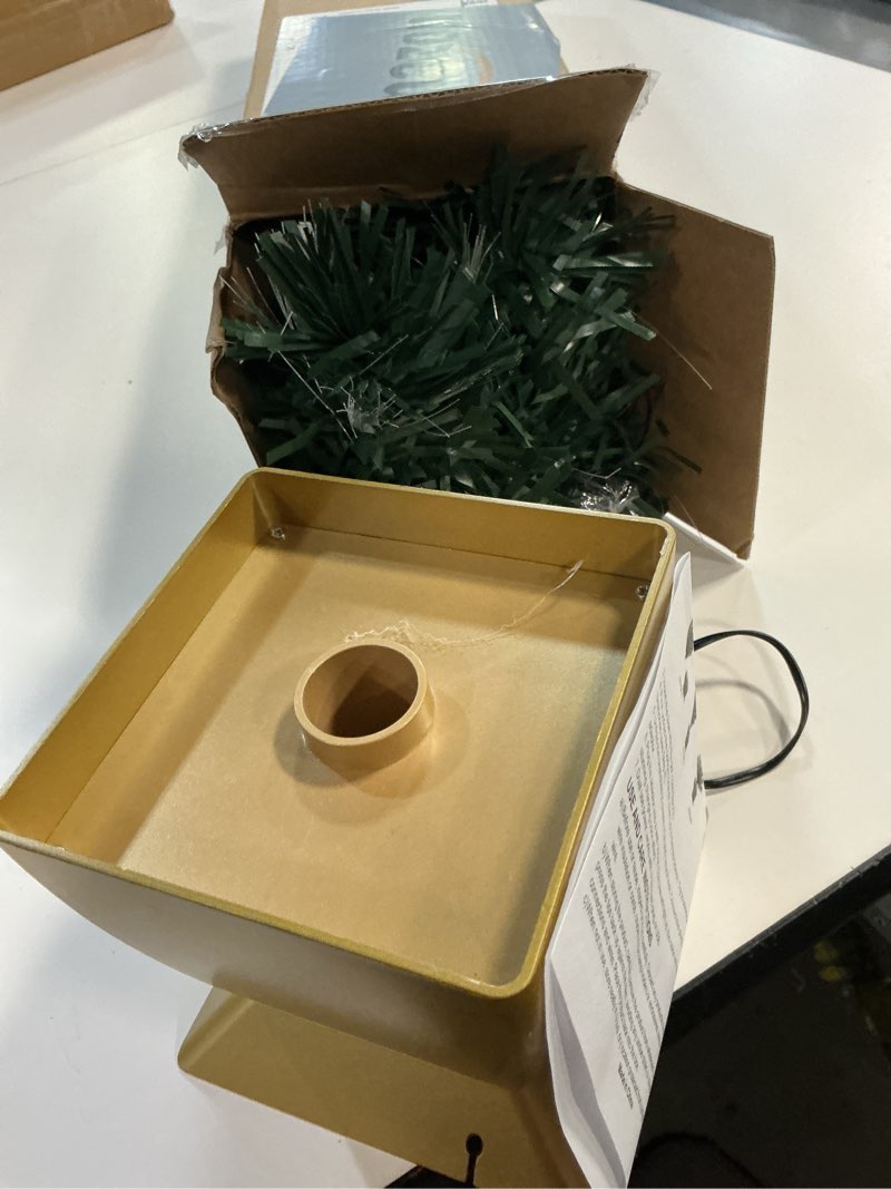 Condition photo showing Good Condition for 3ft Green Fiber Optic Christmas Tree,Pre-Lit Artificial Mini Christmas Tree, Tabletop Small Xmas Tree with Stars Holiday Home Decorations