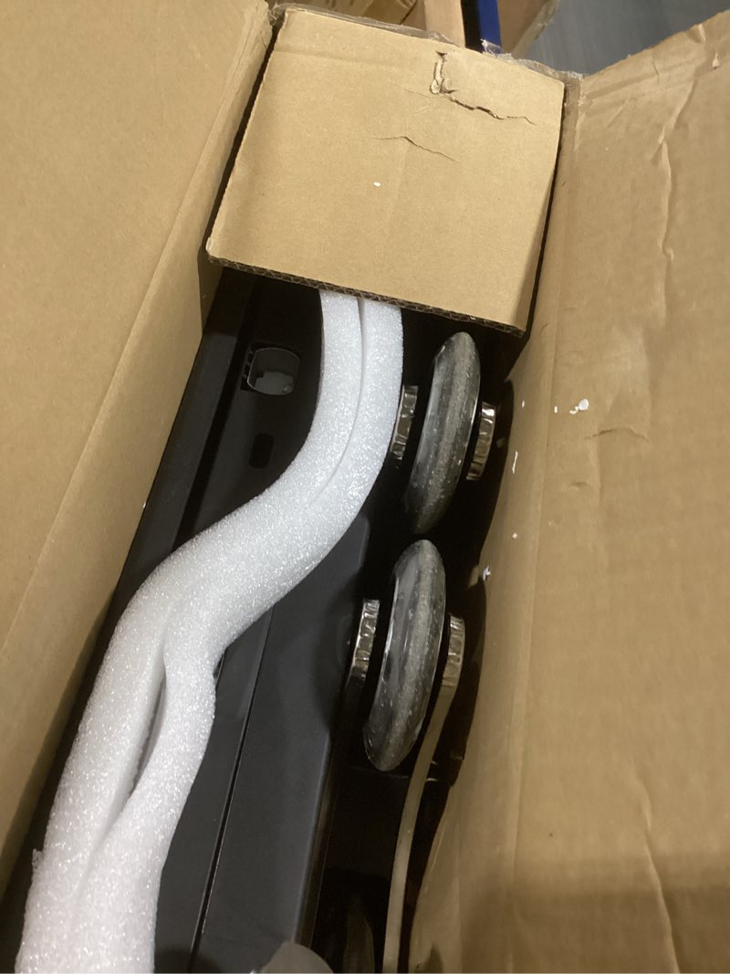 Condition photo showing As Is for dbest Products Quik Cart Stair Climber Wheeled Rolling Crate Teacher Utility with seat Heavy Duty Collapsible Basket with Handle, 18" D x 17" W x 39" H, Black Stair Climber Black