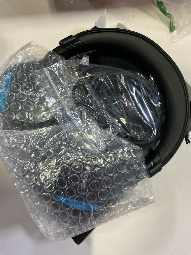 Condition photo showing New/Like New for nubwo studio headphones wired, hi-res over ear headphones with 3.5/6.35mm detachable jack, 180° flip earpads, 45mm drivers professional monitor headsets for mixing, dj, recording, guitar, piano-hd01 black