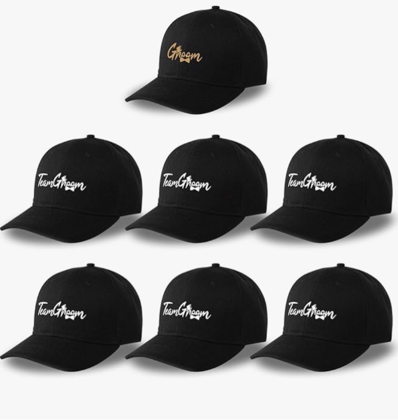 GroomBrideGifts Groomsmen Gifts Hats - Set of 7 Pcs Bachelor Party Favors for Groomsmen,Team Groom, 