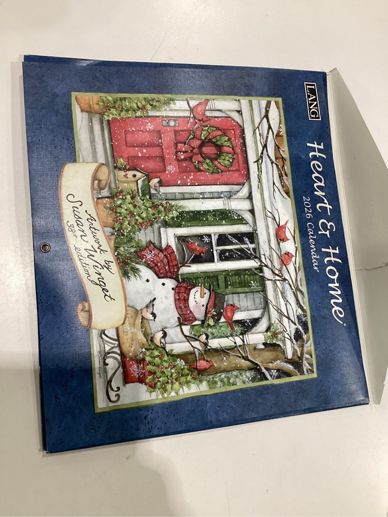 Condition photo showing New/Like New for lang, heart and home special edition 2026 wall calendar by susan winget, 12.5'' x 14'', 12-month calendar with a stapled binding