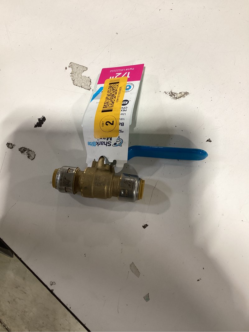 Condition photo showing As Is for sharkbite max 1/2-in push-to-connect brass ball valve
