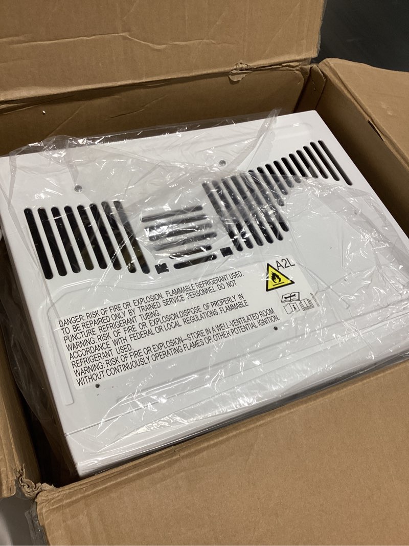 Condition photo showing Good Condition for ge window air conditioner unit, 5,000 btu for small rooms up to 150 sq ft. with manual adjustable fan and cooling settings, perfect for small bedroom or living room, easy install kit included, white new 5,000 btu mechanical controls white