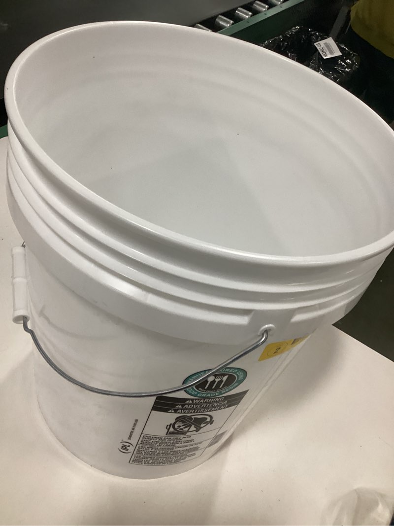 Condition photo showing As Is for Leaktite 1018662 5 gal White Food Safe Bucket  Pack of 20