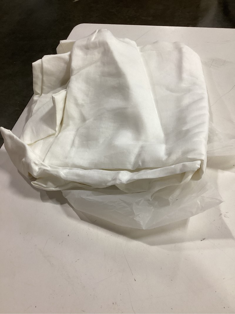 Condition photo showing Good Condition for european linen curtain, 48x96, white ( single panel)