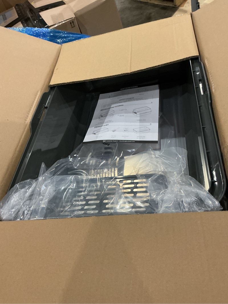 Condition photo showing Good Condition for woofigo enclosed stainless steel cat litter box with lid, xl extra large litter box for big cats, metal litter pan high sided, never absorbs odors, anti-urine leakage, easy cleaning, include scoop 5 - dark gray (pack of 1)