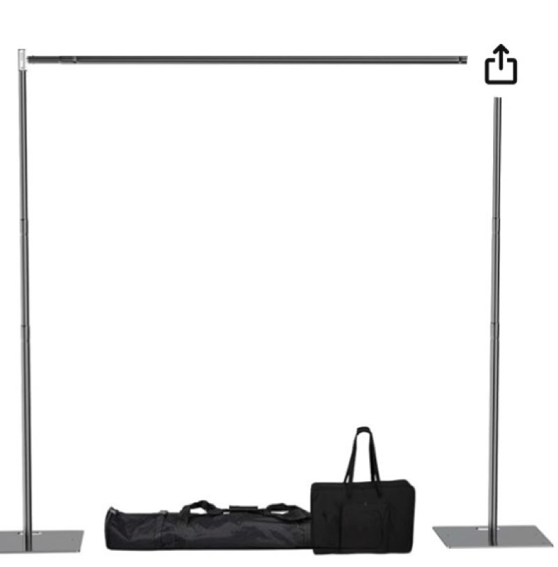 qoolfoto pipe and drape backdrop stand kit 10x10ft, heavy duty back drop adjustable stand with carry