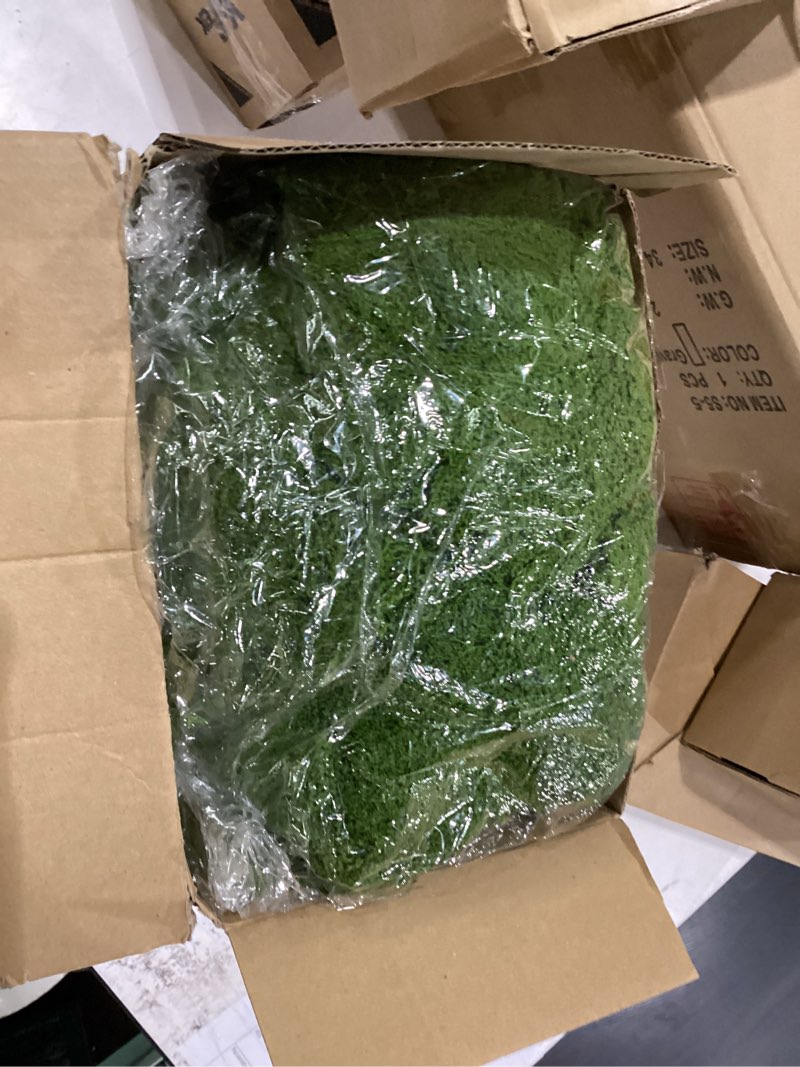 Condition photo showing New/Like New for 4 set wooden vase for centerpieces wedding flower table centerpieces decor rustic bark stump bucket farmhouse wood planter pot for woodland party window home (fake green moss,large) large fake green moss 4