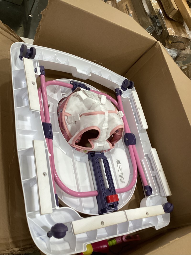 Condition photo showing Good Condition for smart steps trend activity walker with removeable toy bar, multi-directional front wheels, tray, adjustable height and flat fold frame for storage, ages 6 months +, emily pink