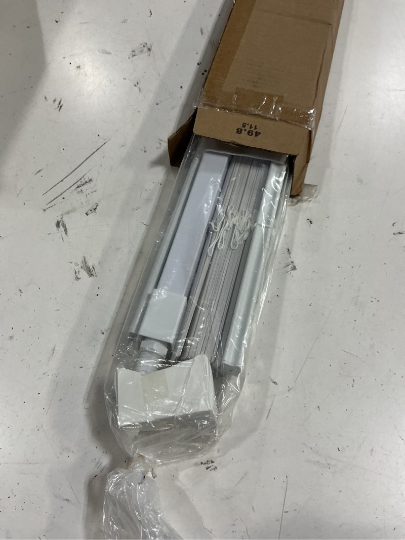 Condition photo showing As Is for no drill blinds for windows 1" vinyl l-shaped slats cordless mini blinds for home, for window size 20" w × 36" h white white 20" w × 36" h