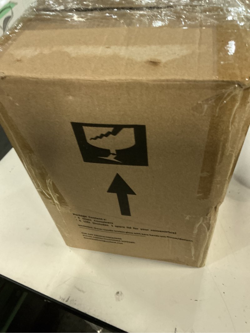 Condition photo showing New/Like New for Square Glass Containers with Lids, 24 oz Freezer Safe Borosilicate Glass Food Storage Containers, 3 Cup Sandwich Containers/Box for Lunch, Small Glass Freezer Yogurt/Cereal Bowls for Meal Prep, 4 Pack