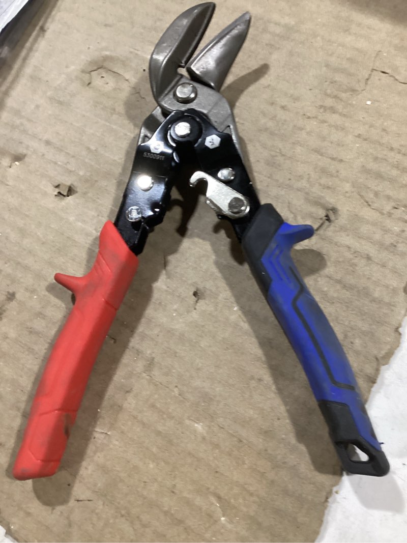 Condition photo showing As Is for similar K.balt 60Crv Long cut Offset Snips blue and red 