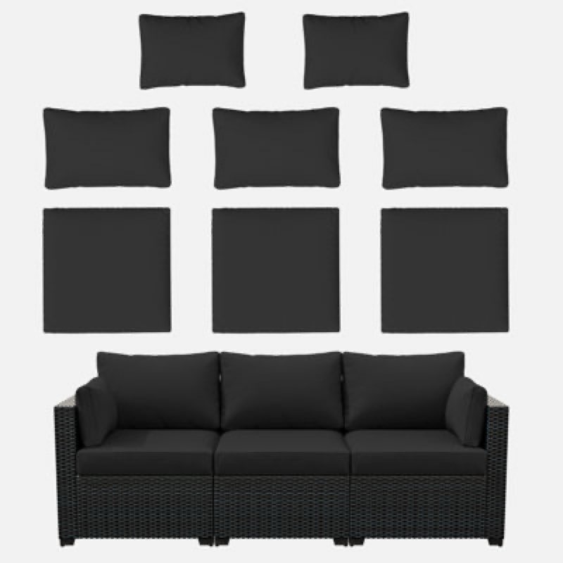 8-Piece Outdoor Cushion Cover Set (Set Of 3 Seats, 5 Backs), Covers Only