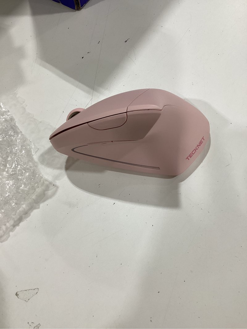 Condition photo showing Good Condition for tecknet ergonomic mouse, wireless bluetooth vertical mouse, 4800 dpi optical tracking, 6 adjustable dpi, quiet clicks, 2.4ghz with usb a receiver, 12 months battery, 6 buttons, wide compatibility pink
