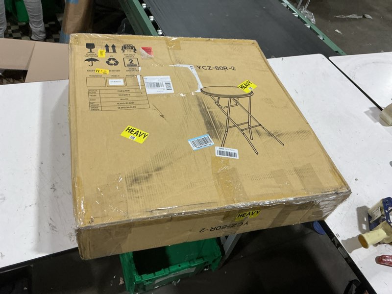 Condition photo showing Good Condition for glowitlian 32" round folding table, portable bar height folding table with detachable legs, round fo