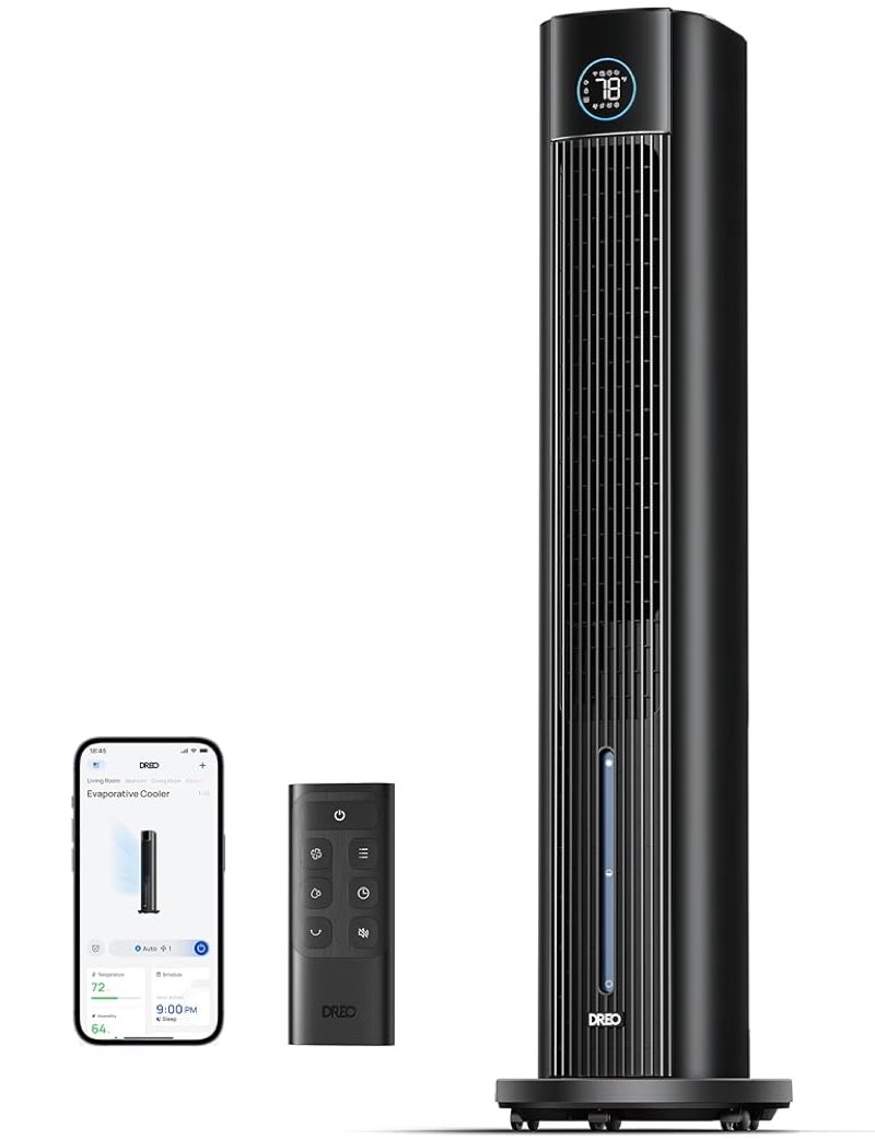 Dreo Evaporative Air Swamp Cooler, 43\\\" Cooling Fans that Blow Cold Air 2025 Upgraded, 85° Oscillatin