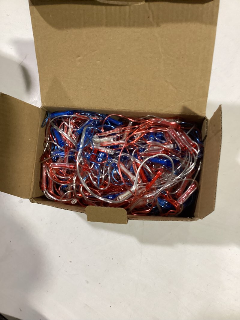 Condition photo showing Good Condition for american flag lights, 420 super bright lighted american flag net light waterproof us flags string light for independence day july 4th, home,yard, garden patio yard holiday decoration 6.6ft*3.3ft 420 led 110v plug in