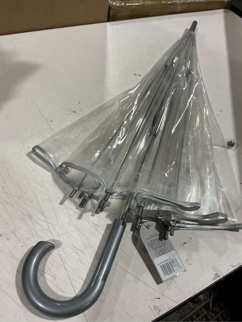 Condition photo showing As Is for totes adult bubble umbrella with dome canopy and lightweight wind and rain protection birds on a wire - 1pk 51 inches
