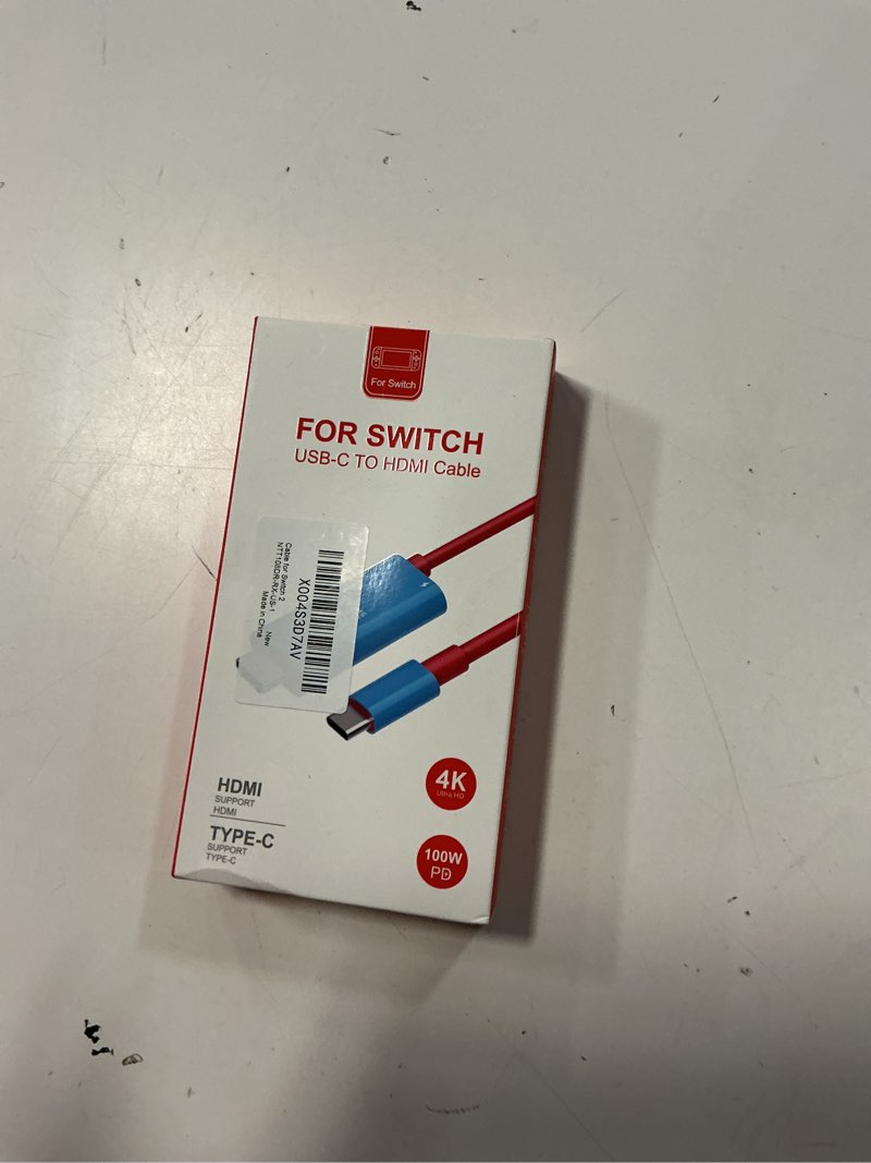 Condition photo showing New/Like New for switch 2 hdmi cable replace dock docking station for nintendo 2,6.6ft portable travel tv adapter cord support 4k@60hz/18 gbps/usb c 3.2/hdmi 2.0/pd100w play while charging for nintendo switch 2/1/oled