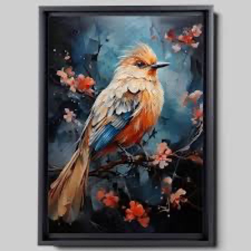 Framed Canvas Bird Wall Art, Floral Botanical Prints Minimalist Modern, Phoenix Art Wall Decor, Canvas Phoenix Wall Art, large canvas art,Watercolor abstract Phoenix canvas painting