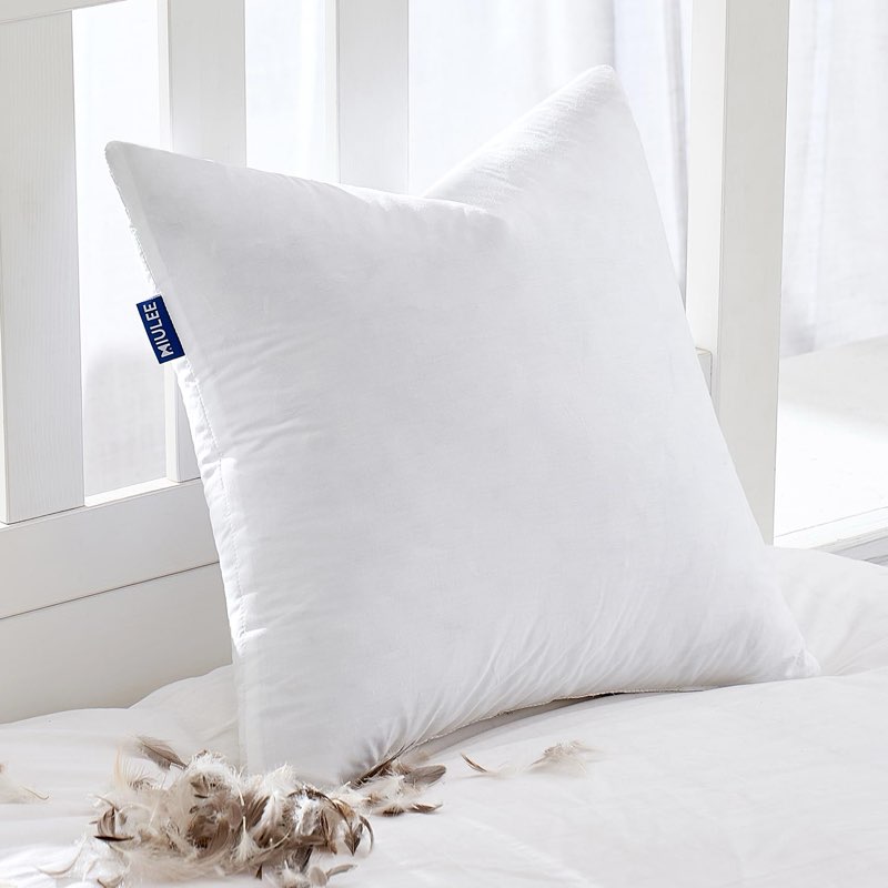 MIULEE Euro Pillow Insert 30x30 Inch, Feather Mix Polycotton with Cotton Fabric Square Decorative Th