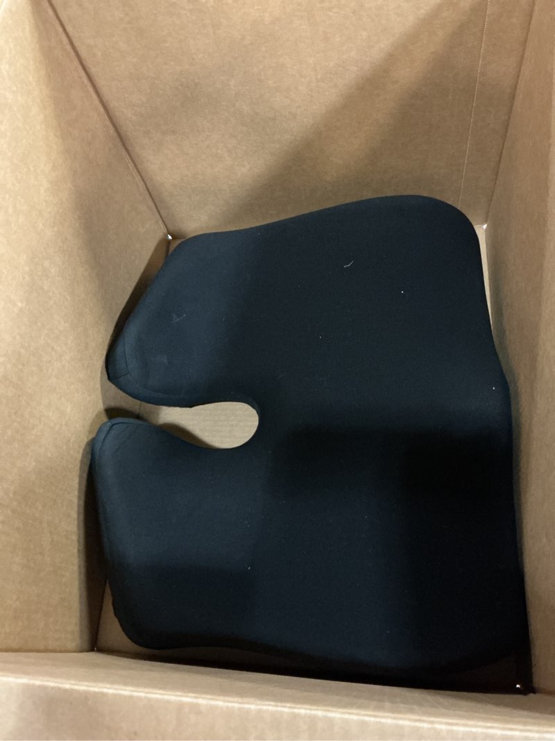 Condition photo showing As Is for Cushion Lab Patented Pressure Relief Seat Cushion for Long Sitting Hours on Office & Home Chair - Extra-Dense Memory Foam for Soft Support. Car Pad for Hip, Tailbone, Coccyx, Sciatica - Black