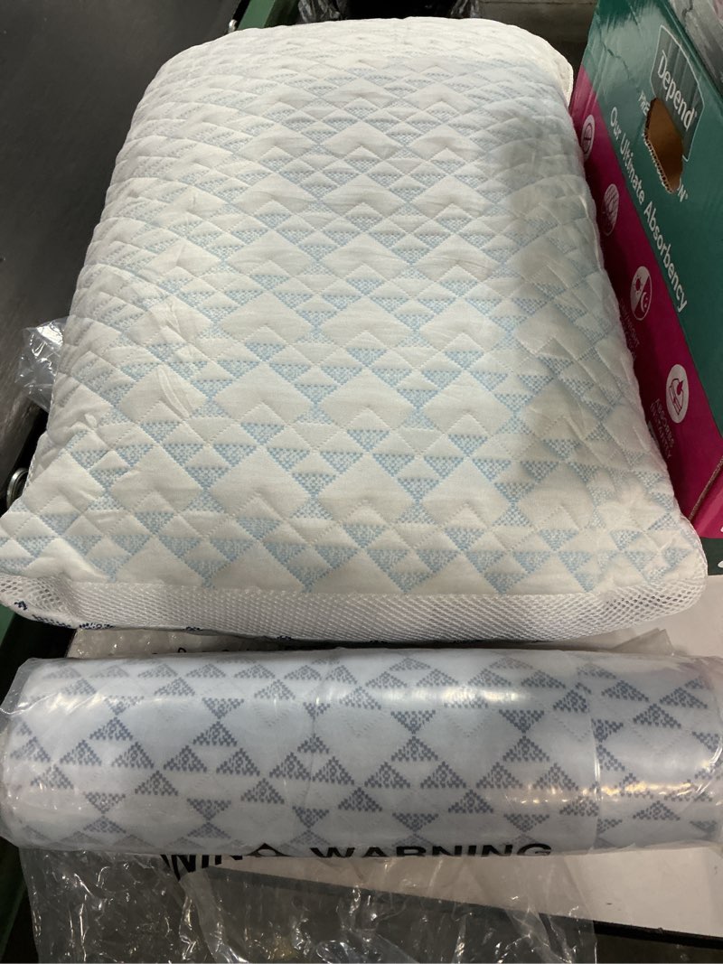 Condition photo showing Good Condition for cooling shredded memory foam pillows: adjustable bed pillows for sleeping, queen size set of 2, customizable loft & firm support for side back stomach sleepers queen 2 pack