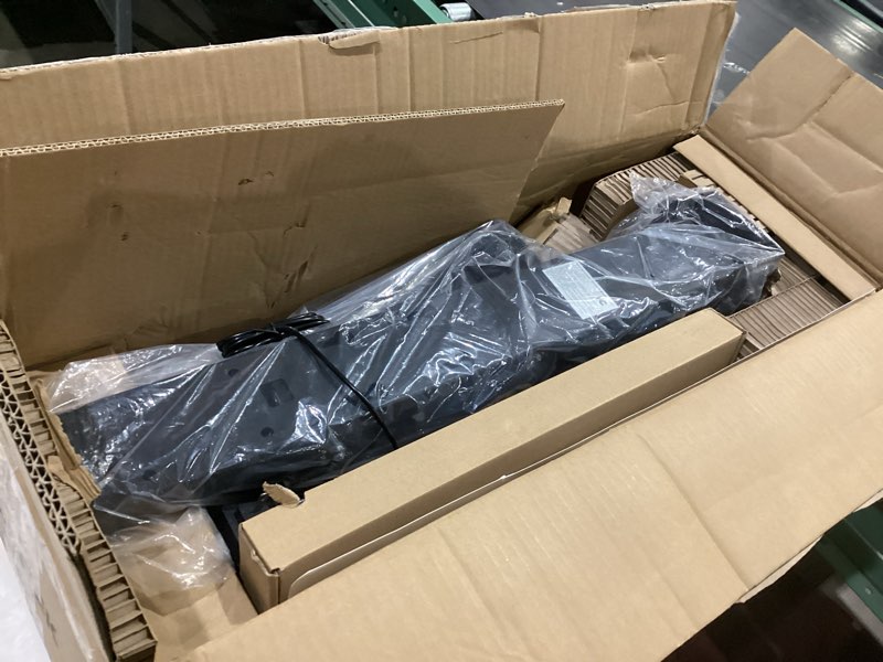 Condition photo showing As Is for montek motorized ceiling tv mount for 32-75 inch tvs up to 121lbs, heavy-duty electric flip down ceiling mount, off-center tv compatible, remote/app/voice control, fits flat & pitched roof