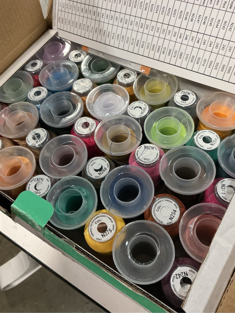 Condition photo showing New/Like New for new brothread 80 spools polyester embroidery machine thread kit 500m (550y) each spool - colors compatible with janome and robison-anton colors