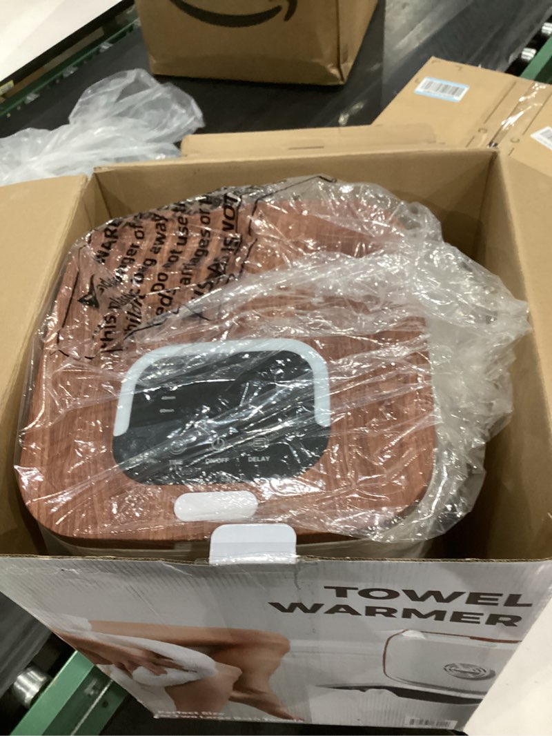 Condition photo showing Good Condition for SereneLife SLTLWSQ83 Warmer-23L Capacity Bucket with Timer Function, Fits Up to Two Oversized Towels for Bathroom, Wood