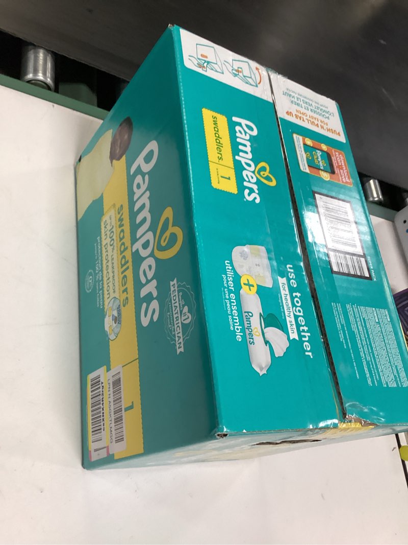 Condition photo showing New/Like New for Pampers Swaddlers Diapers, Size 1 (8-14 lbs), 96 Count, Absorbent, Keeps Baby Dry and Comfortable, Skin Safe Disposable Baby Diaper (Packaging May Vary)