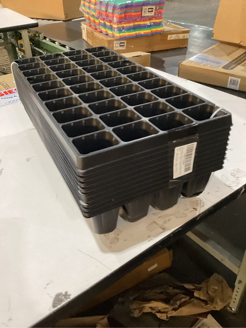 rootrimmer 10 pack 40 cell seed starter trays - extra deep 3.9" plastic nursery trays, 20" x 10"?fit
