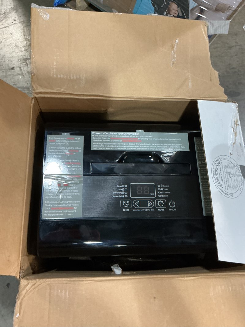 Condition photo showing Good Condition for 4500 sq.ft. 2025 energy star dehumidifier for basement & large rooms with drain hose, max 115 pints/day | 45db quiet compressor | 1.7 gal water tank | auto shut-off & restart, black black standard