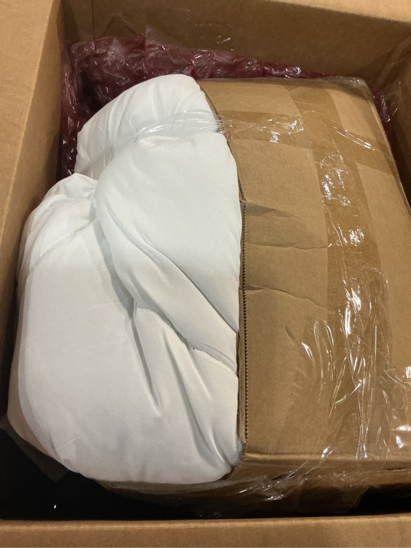 Condition photo showing As Is for Amazon Basics White Down Alternative Comforter and Duvet Insert with Corner Tabs (King, All-Season) King All-Season