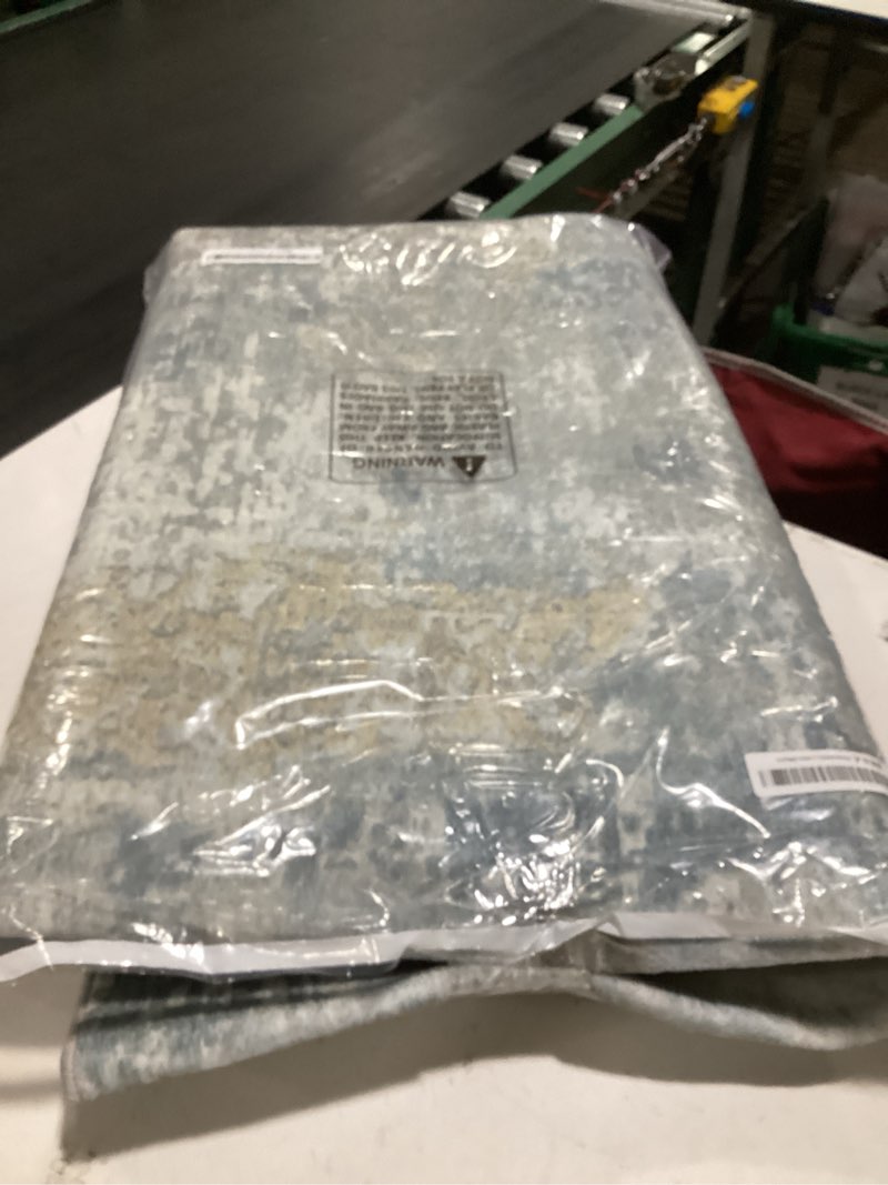Condition photo showing Good Condition for dmoyest 8x10 area rug for living room, washable & non slip large indoor carpet, kid & pet friendly soft thin low pile abstract rug for bedroom and office - grey blue grey blue 8' x 10' (rectangular)