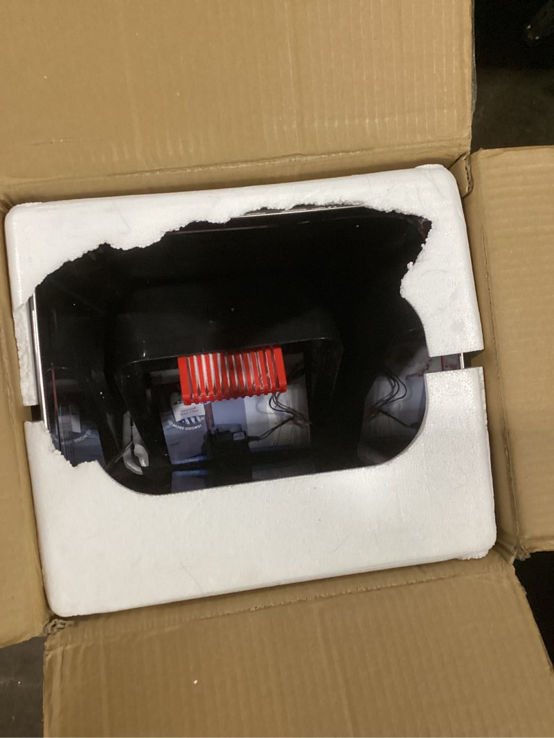 Condition photo showing New/Like New for iTouchless 50 Liter / 13 Gallon Kitchen Trash Can with AC Adapter, Lid & Odor Filter – Motion Sensor Stainless Steel Garbage Bin for Home, Office, or Garage – Slim, Large Capacity Design Light Silver / AC