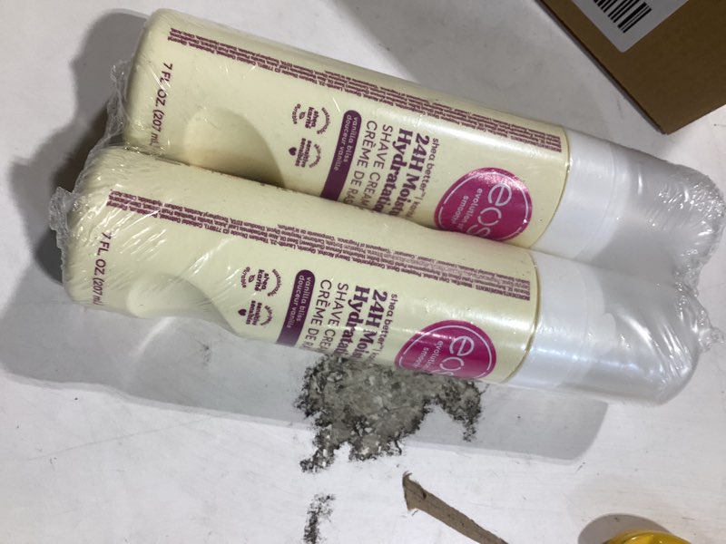 Condition photo showing New/Like New for eos shea better shave cream- vanilla bliss, shea butter, aloe vera, moisturizing, shaving cream for women, eos shave cream, 7 fl oz, 2-pack vanilla 7 fl oz (pack of 2)