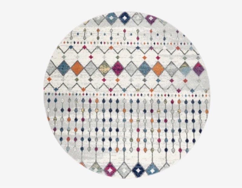  Moroccan Trellis Rug 5’ round 