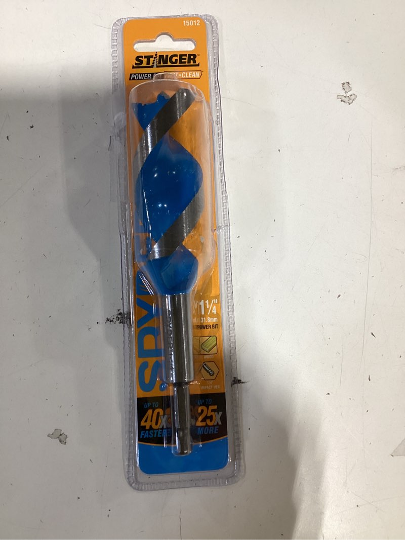 spyder stinger 1-1/4-in x 6-1/2-in woodboring power bit drill bit