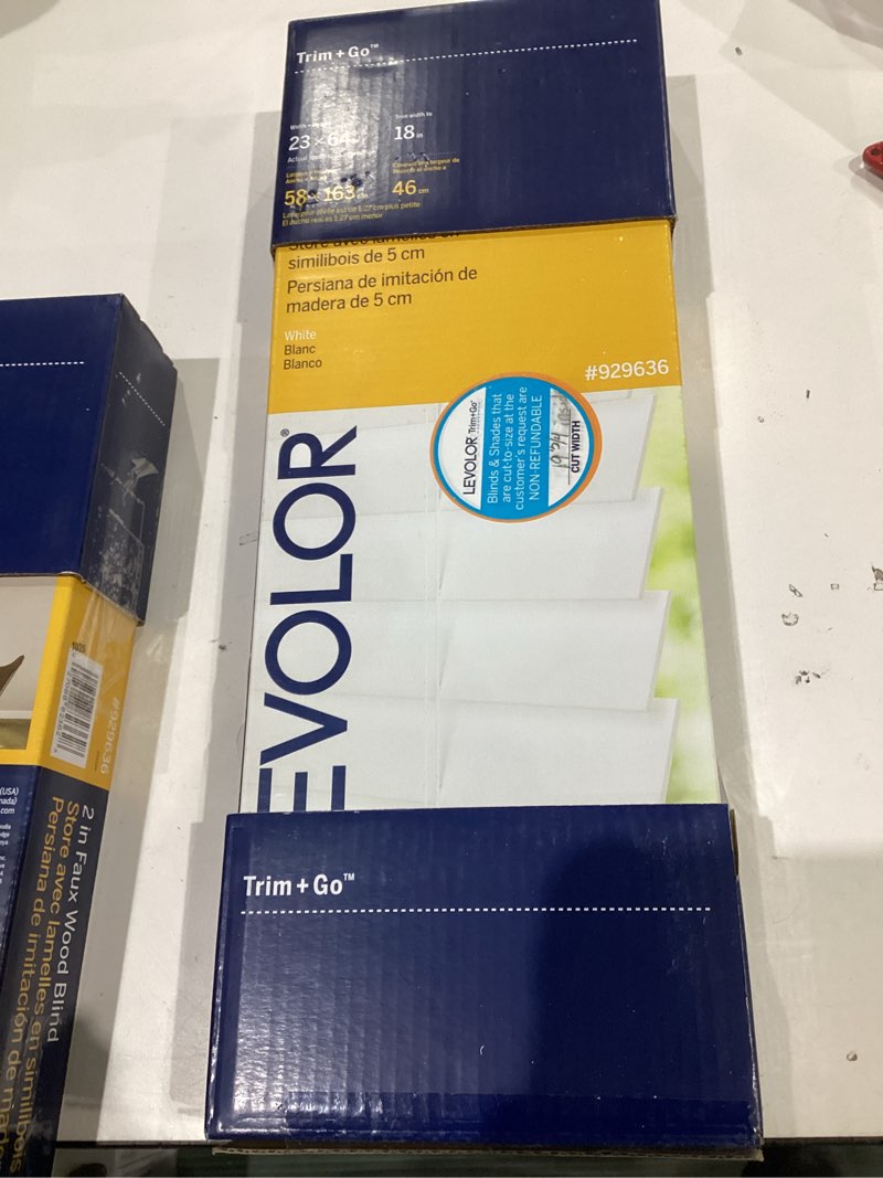 Levolor Trim+go 2" Cordless White Faux Wood Blinds 23"x64" Cut To 21.5" Lt6-136