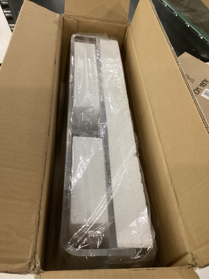 Condition photo showing New/Like New for beygorm acrylic monitor stand for full keyboard, 20" wide 2-tier riser with storage shelf and phone holder, desktop organizer for laptop, printer, screen (clear)
