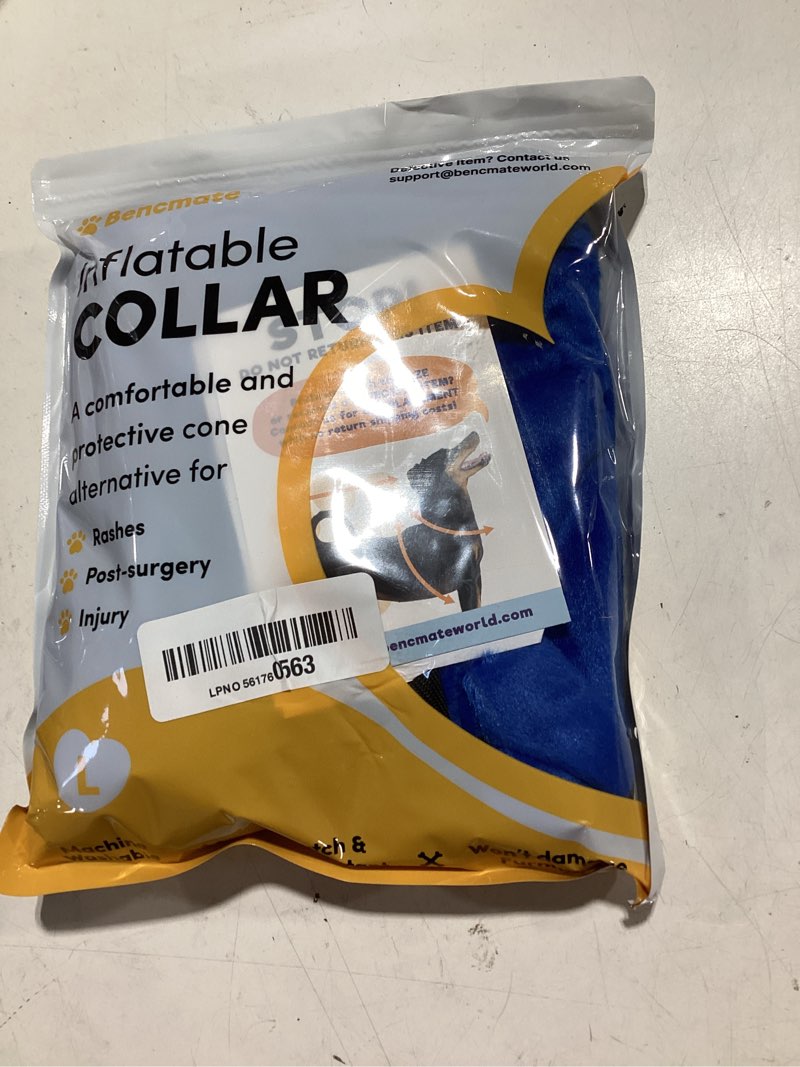 Condition photo showing Good Condition for bencmate inflatable dog cone collar alternative after surgery large, blue | soft dog cone for small medium large dogs and cats, doggie neck donut recovery ecollar to stop licking pets from injury blue large [neck:14"-18"]