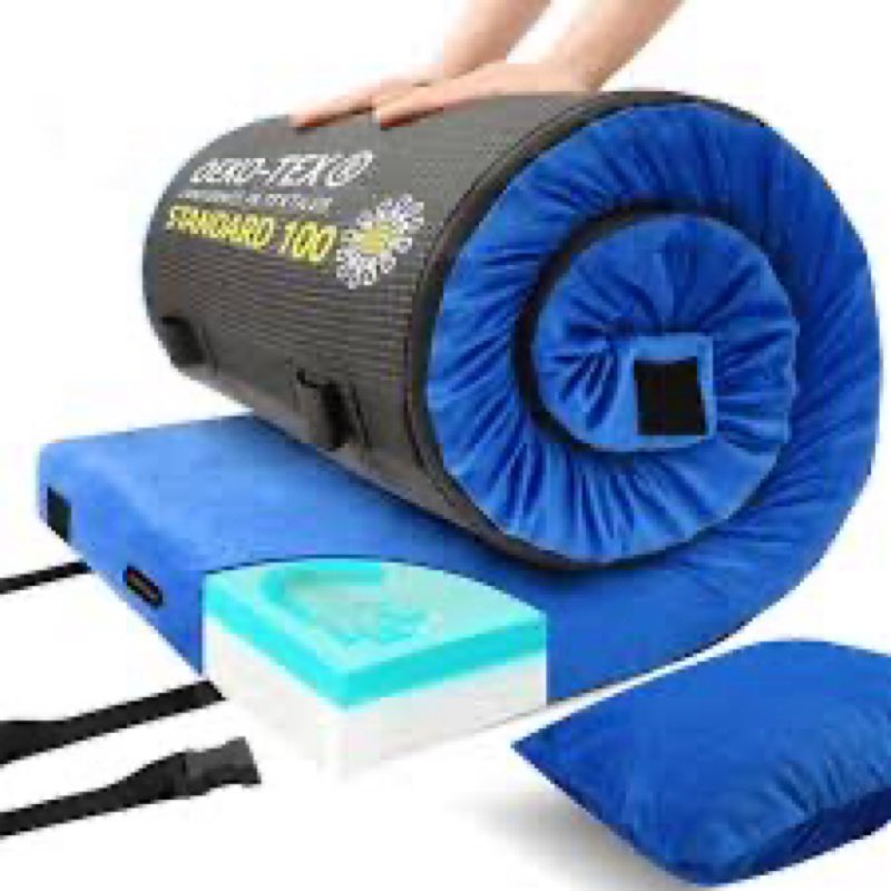 Lxotvae Memory Foam Camping Mattress pad, Comfortable Thick Floor Sleeping Mat for Adults with Water