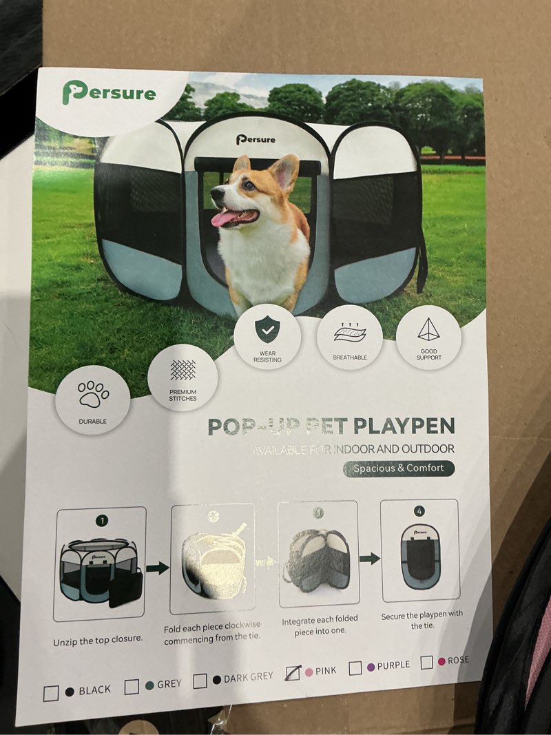 Condition photo showing Good Condition for persure pop up pet playpen pink