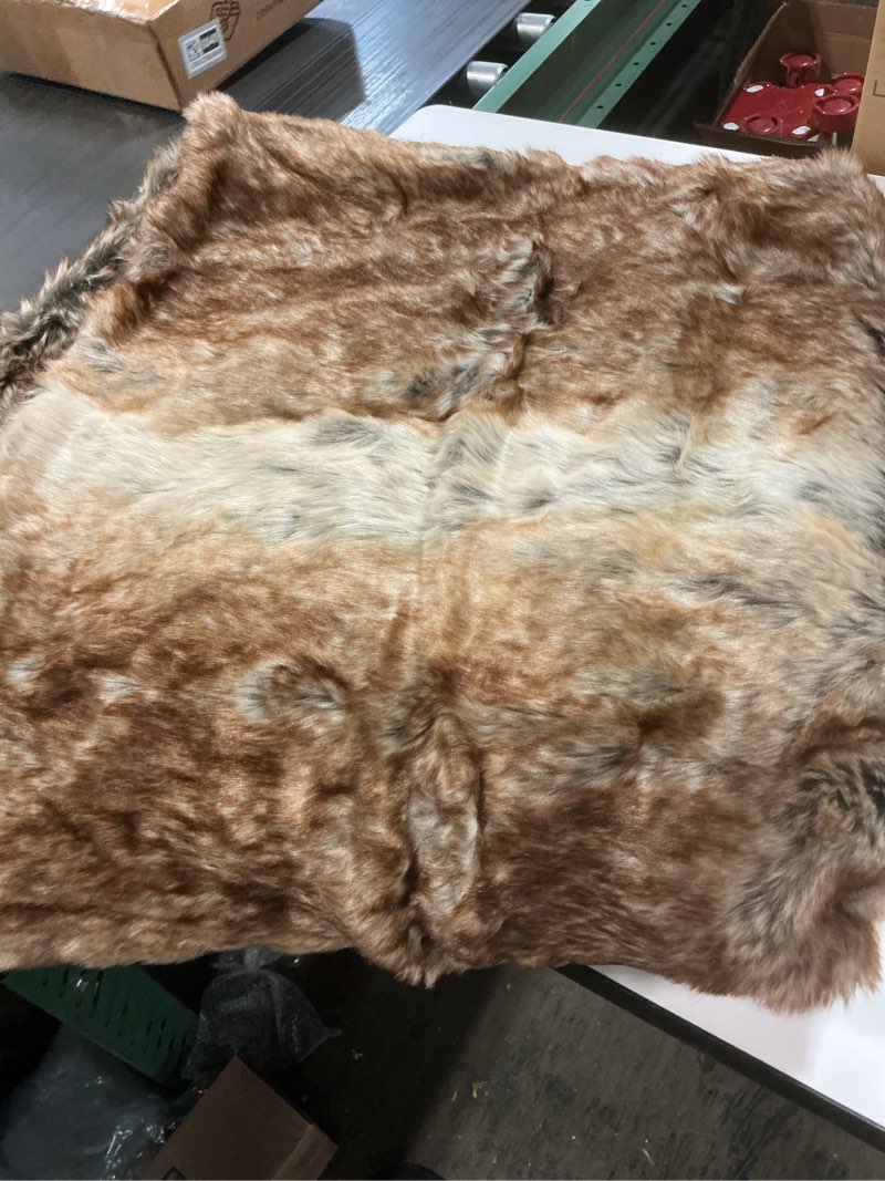Condition photo showing Good Condition for Krifey Oversized Minky Blanket, Super Soft Fluffy Luxury Throw Blanket Comfy Faux Fur Bed Throw Marbled Beige 60" x 80"
