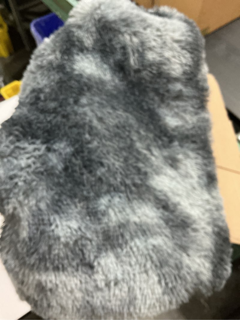 Condition photo showing Good Condition for floralux shag rug 5x7 for living room, tie-dyed dark grey, soft fluffy area rug, high-pile plush indoor carpets for bedroom, playroom, nursery tie-dyed dark grey 5' x 7' (rectangular)