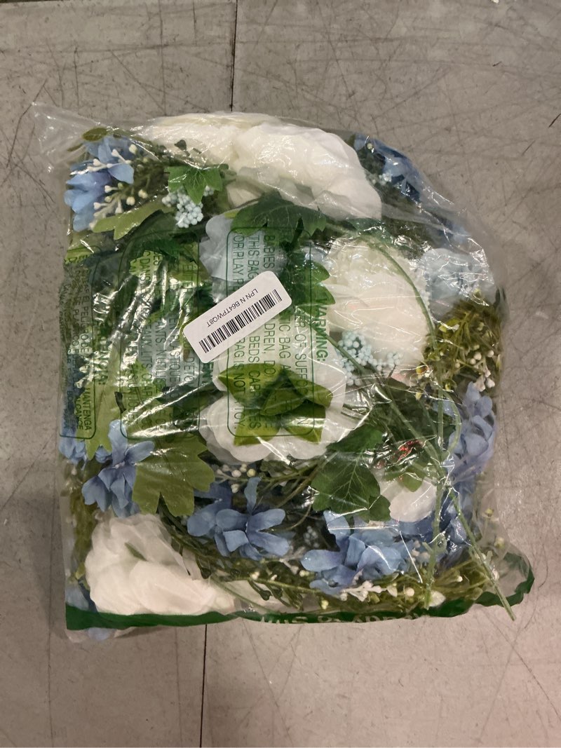 Condition photo showing New/Like New for lvydec 2 pack artificial peony flower garland - 6ft silk peony red flower garland arch flower vine for wedding party table decoration(blue and white)